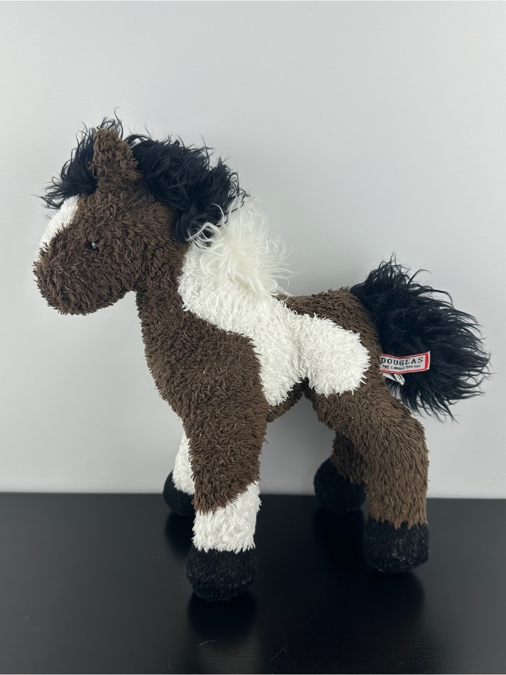 Douglas Cuddle Toys Durango Paint Horse 10” #1789.1 Brown White Black Plush Pony